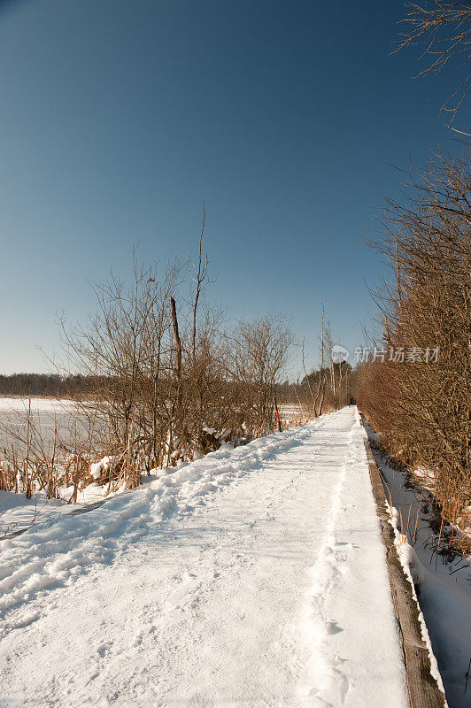 VS, Schwenningen,长下雪的人行道上